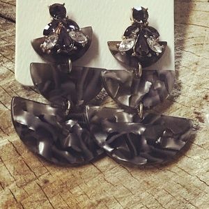 Grey statement earrings